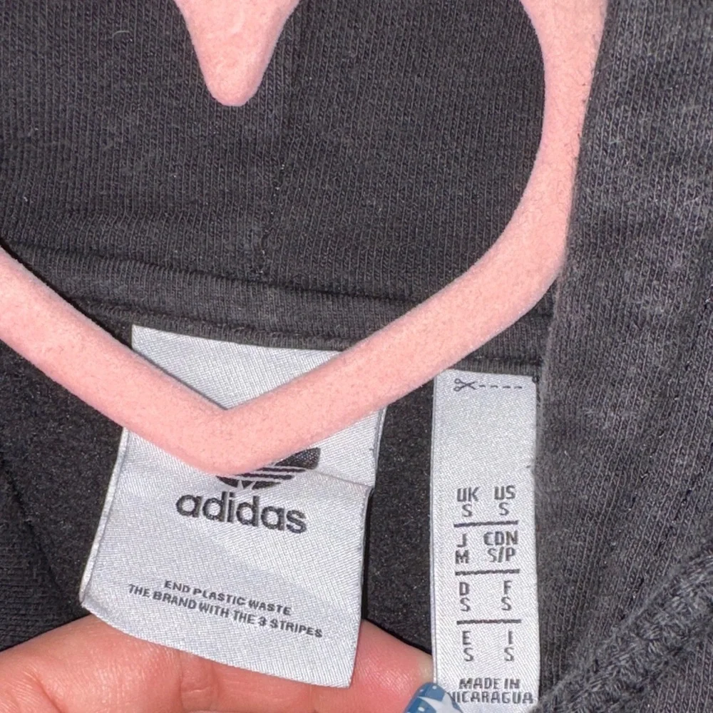 Adidas Black Zip-Up Sweater with Blue and Pink Accents